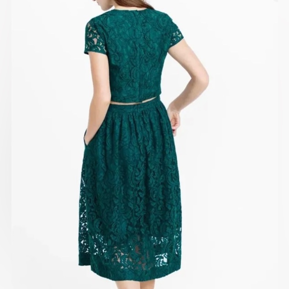 J.Crew 2 Piece Crop Top Lace Skirt Set